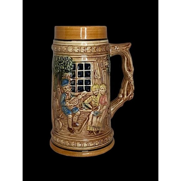 Vintage German Beer Stein Made In Japan 7" Brown Stoneware - Picture 8 of 11